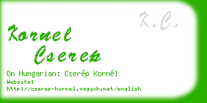 kornel cserep business card